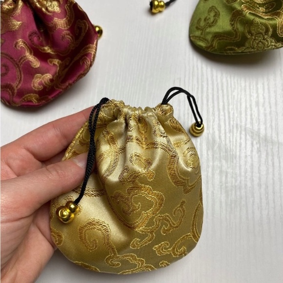 Set of 3 Small Satin Pouches Jewelry Bags - Picture 2 of 2